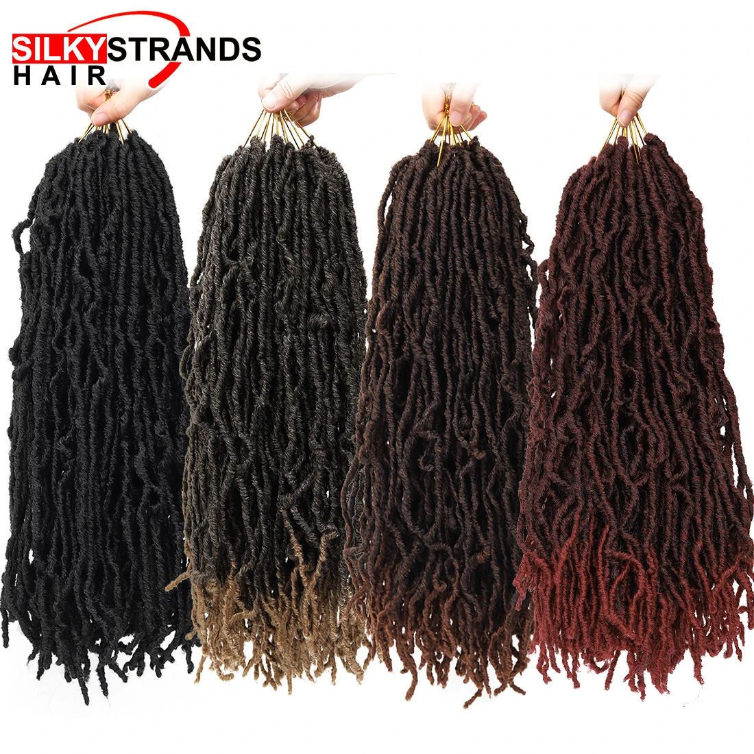 Мягкие Dread Bobbi Boss Nu Locs крючком волосы 18 дюймов 20 прядей/упаковка Омбре Faux Locs синтетические косички для наращивания волос