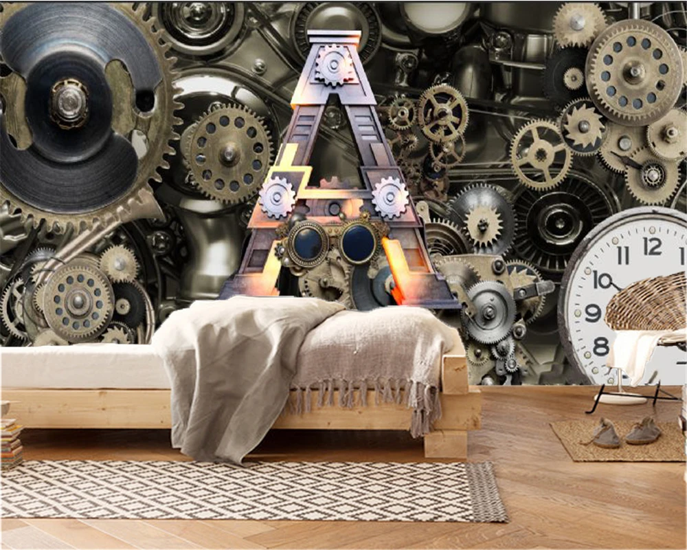 

Classic 3d Wallpaper Large mechanical gear effect diagram HD Superior Interior Decorations Wallpaper