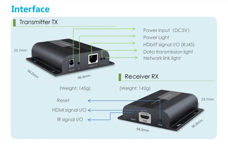 Удлинитель HDMI LKV383 HDbitT Extender обеспечивает сигнал Full HD 1080P до 120 м поддерживает