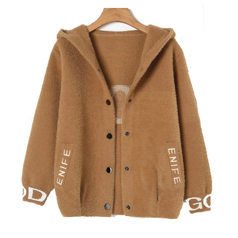 Норковый мех осенне-зимний свитер пальто новинка 2019 женский свободный бархатный