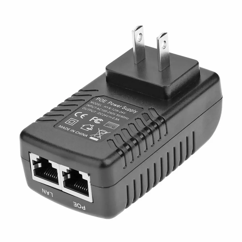 24V 0.5A 12W Настенный разъем POE инжектор Ethernet адаптер IP телефон камера переключатель |