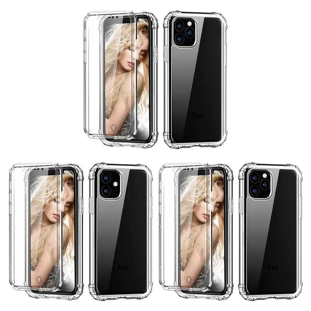

Hot Sale Mobile Phone Cases Wear-resistant For iPhone Protector Guard Double Sides TPU Phone Case Shockproof Full Cover