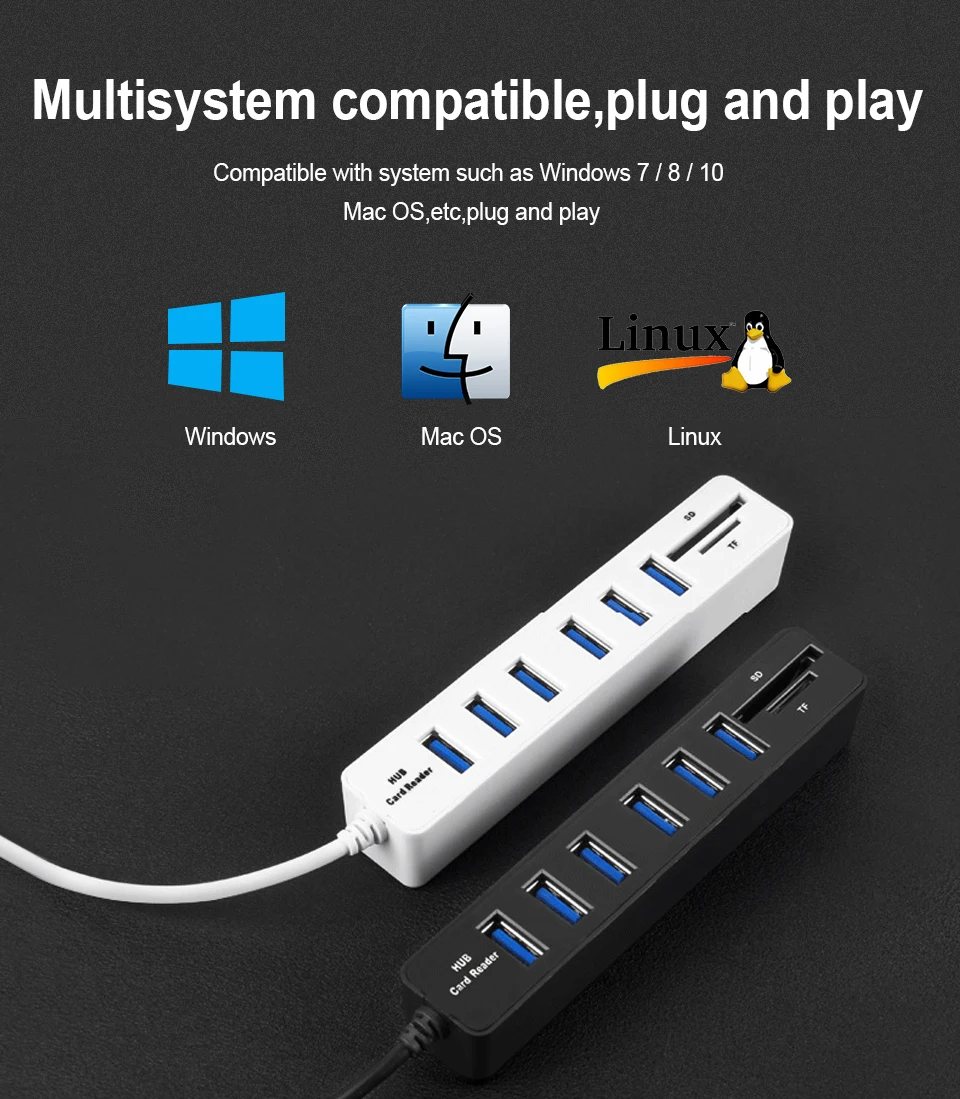 Usb-концентратор 3,0 Мульти USB C 3,0 usb-хаб высокого Скорость 3/6 Порты хаб TF/SD кард-ридер USB C концентратор для ПК Компьютерные аксессуары