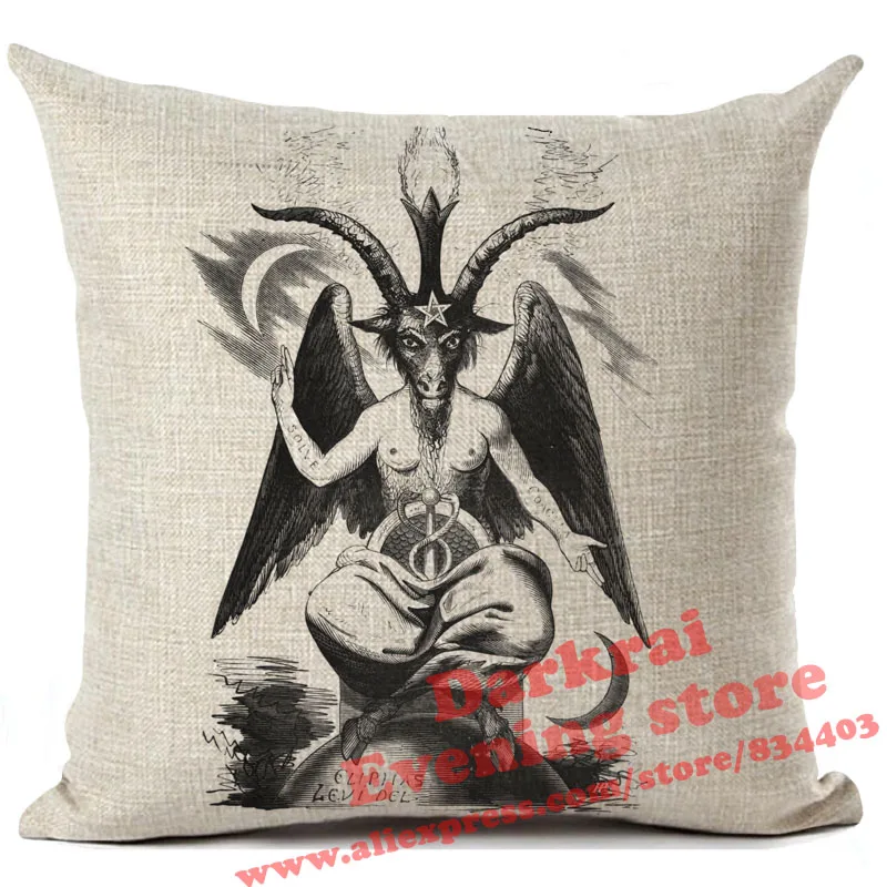 Наволочка дьявола козы сатаны ужасный узор диванная подушка декоративная
