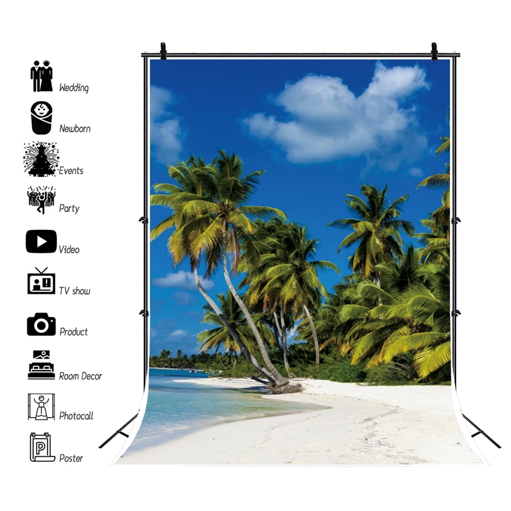 

Фон для портретной фотосъемки с изображением летнего тропического побережья пляжа природы для студийной фотосъемки