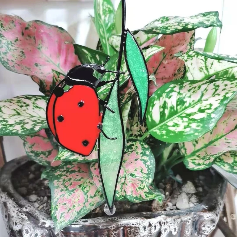 E8FE божья коровка Ловец Солнца витражные окна настенные дверные подвески