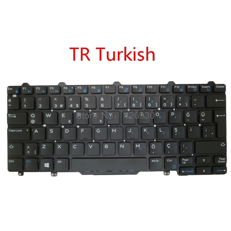 TR Turkish Ноутбук BG BR TI TR TW клавиатура для DELL 7350 E5250 E5270 E7250 E7270 E7450 E7470 болгарский Бразилия Таиланд турецкий китайский - Цвет: TR Turkish