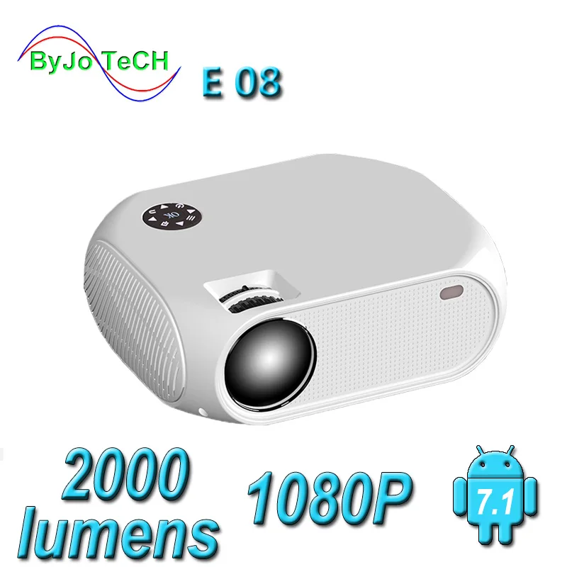 

Светодиодный проектор ByJoTeCH E08, 2000 лм, 1080P, домашний кинотеатр, мультимедиа, Wi-Fi, Android, опционально, HDMI, VGA, проектор Beame