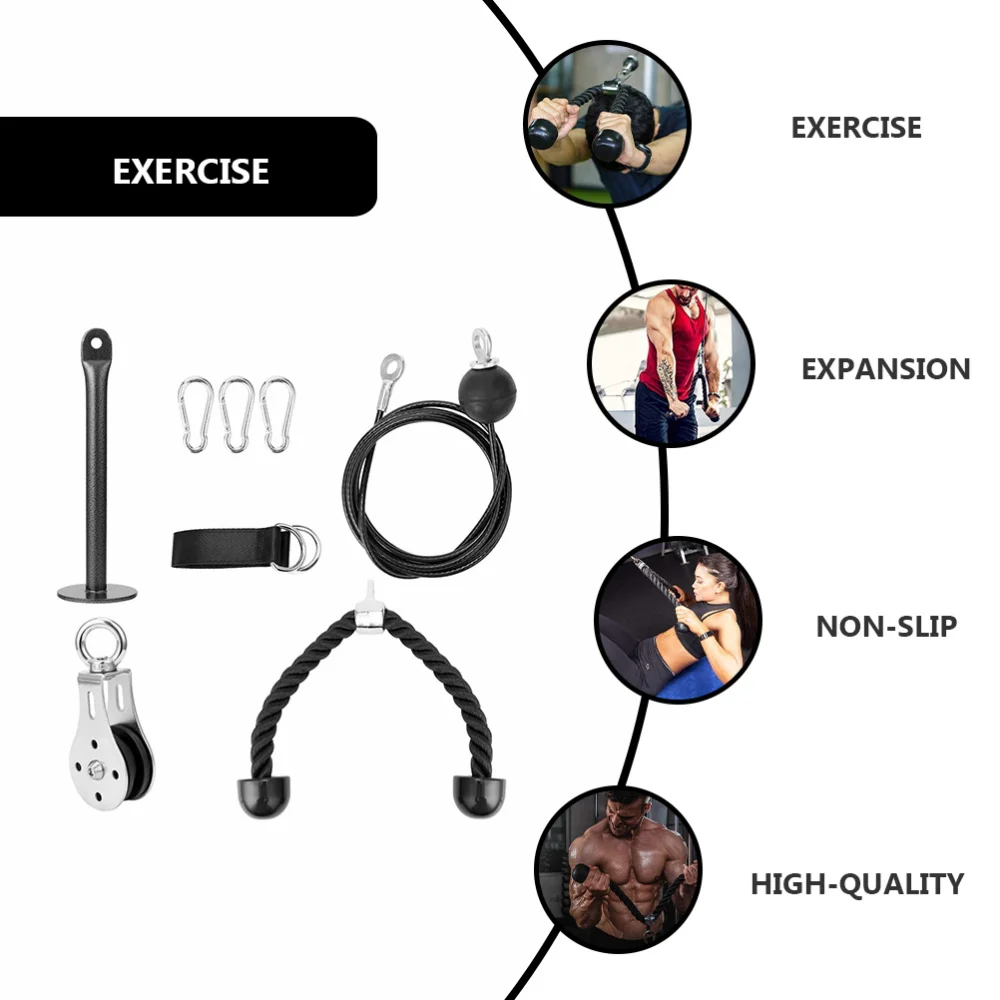 

1 Set/8 PCS Cable Pulley Triceps Exercise Equipment Home Gym Pulley Equipment