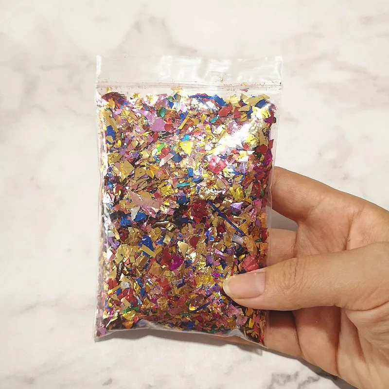 2 bags 40 г/упак. красочные сверкающие раковины сахарная бумага блестки игрушки для Лизун для детей Кристалл грязи наполнитель украшения материал аксессуары - Цвет: 2 bags