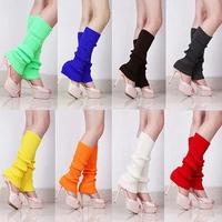 1 pair leg warmers women solid candy color knit winter leg warmers loose style boot socks gift leg warmers colorful warm keeper