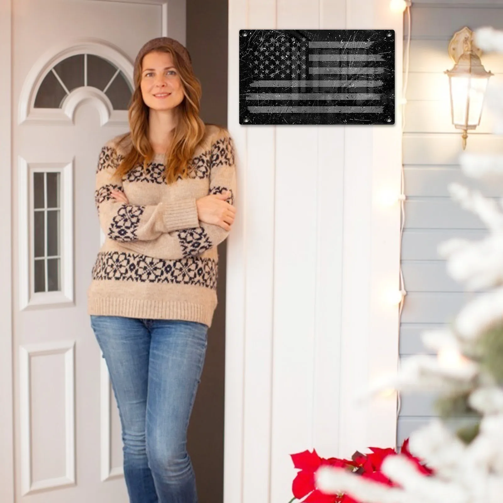 

American Flag Mental Independence Day Memorial Day Metal Sign decoracin de habitacin