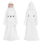 Костюм принцессы Leia органа для косплея соло длинное платье с капюшоном костюм на Хэллоуин Карнавал Детские костюмы