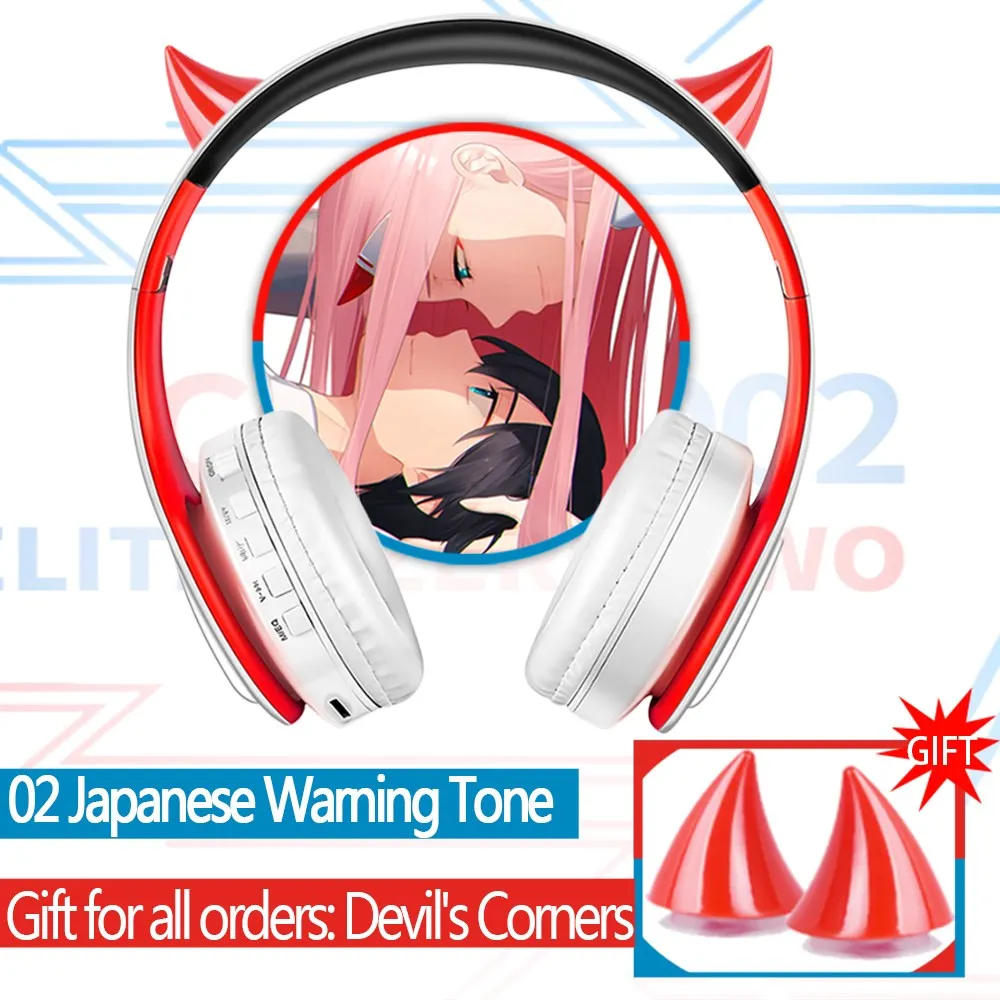 Buy أنيمي حبيبي في فرانكس 02 صفر اثنين تأثيري سماعة رأس بخاصية البلوتوث 5.0 الإفراط في الأذن ستيريو أنيمي سماعات للهاتف المحمول هاتف لوحي