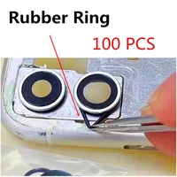 100 pcs rubber ring near dedicated to big hole back glass repair replacement for iphone 11 pro max 12 mini camera anti dust