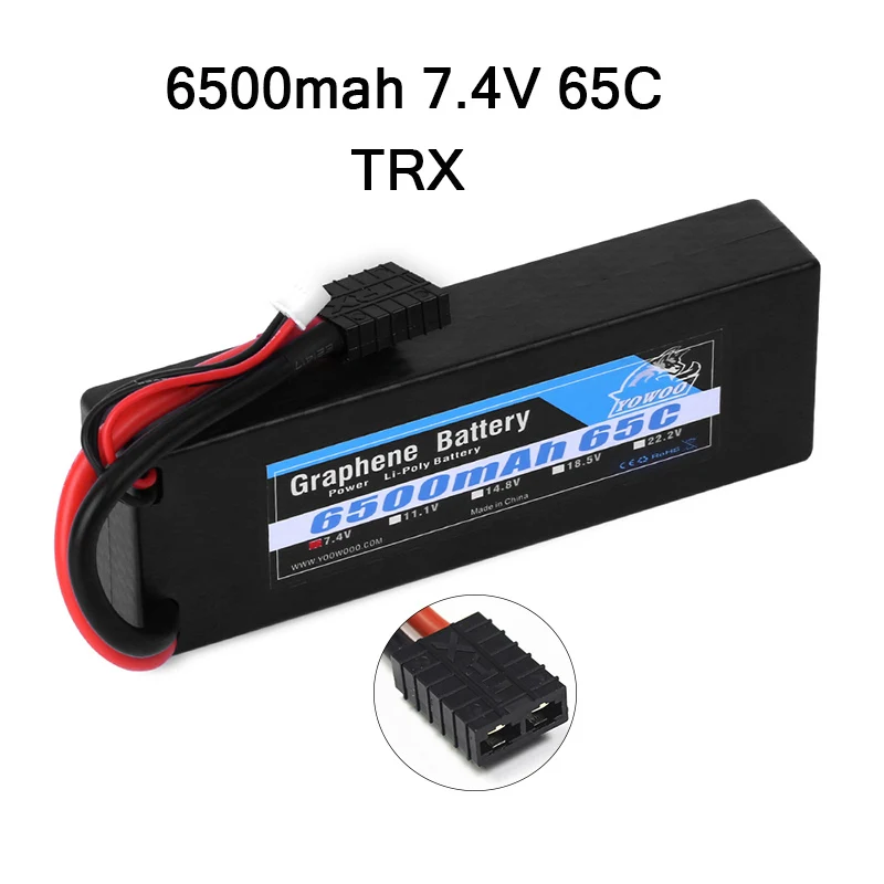 2S 6500mah 65C TRX H Радиоуправляемая графеновая батарея Lipo 2S 7,4 V 3S 11,1 V 4S 14,8 5S 18,5 V 6S 22,2 V 3000mah 3300mah 4000mah 5000mah 6000mah 6500mah для радиоуправляемого автомобиля - Цвет: 2S 6500mah 65C TRX H