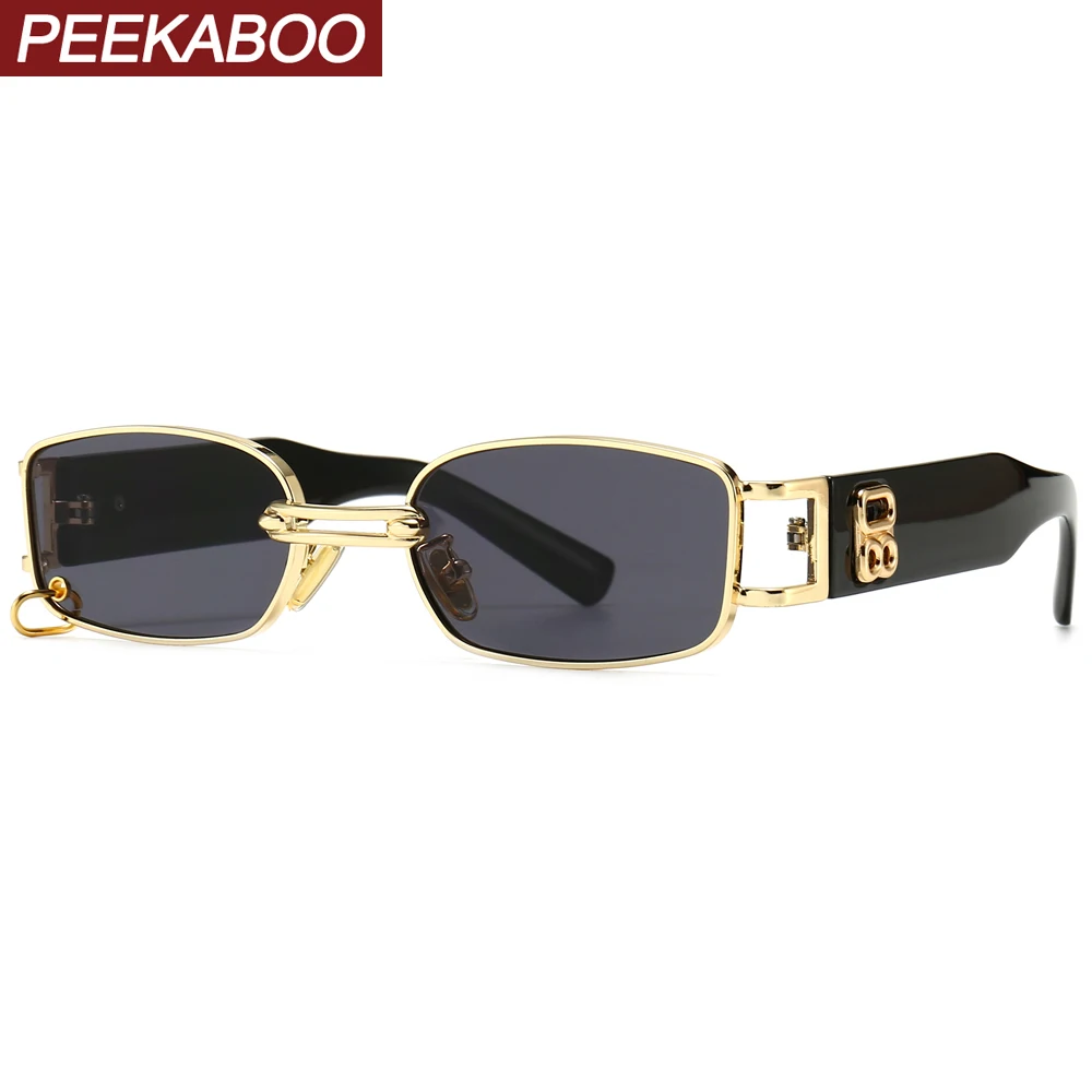 Peekaboo мужские ретро солнцезащитные очки прямоугольные в стиле панк uv400 квадратные
