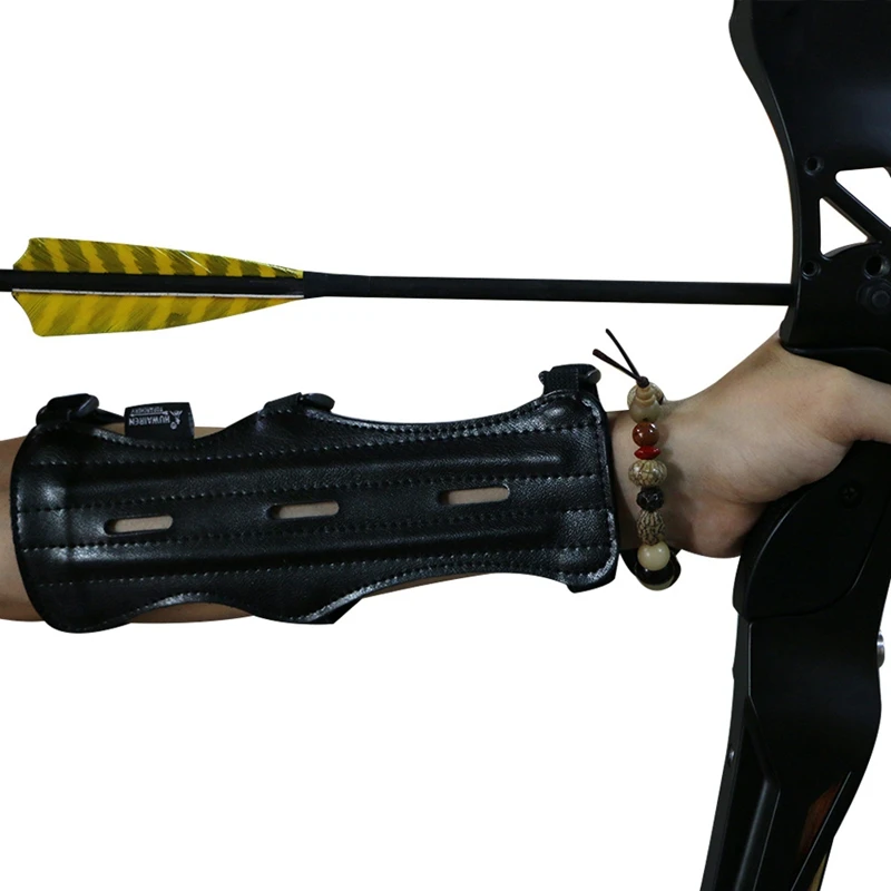 

2Pcs Archery Arm Guards Leather Forearm Protector Adjustable Bow Armguard Arm SweatBands for Men Women