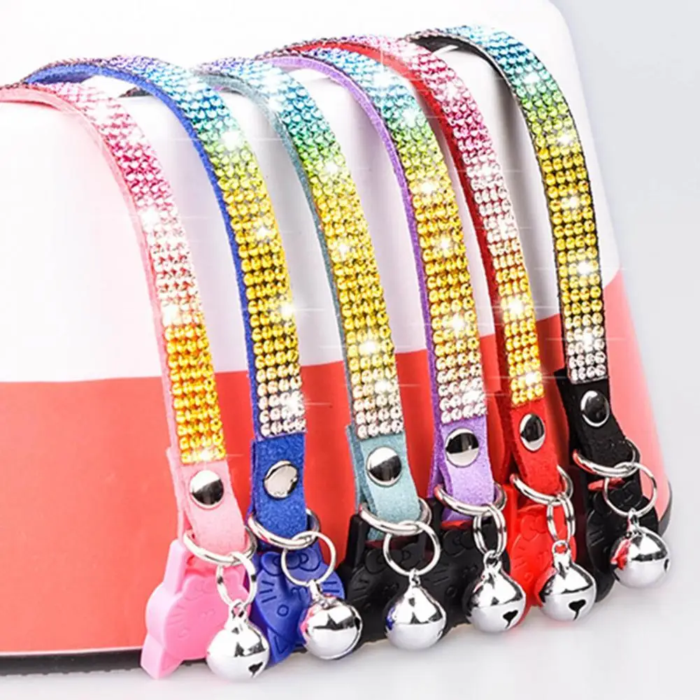

Pet Necklace Glossy Pet Dog Collar Kitten Dogs Festival Decor Collar with Bell