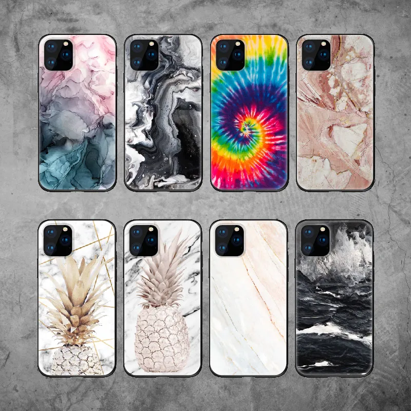 

Marble Pineapple Ananas Soft Silicone Black Phone Case Funda For iPhone 12 mini 11 X XS XR Max Pro 6 5S 7 7Plus 8 8Plus