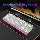 Игровая механическая клавиатура K200, проводная USB клавиатура с 87 клавишами и синим переключателем, с десятиклавишной подсветкой, TKL, игровая клавиатура для ПК, ноутбука, настольного компьютера