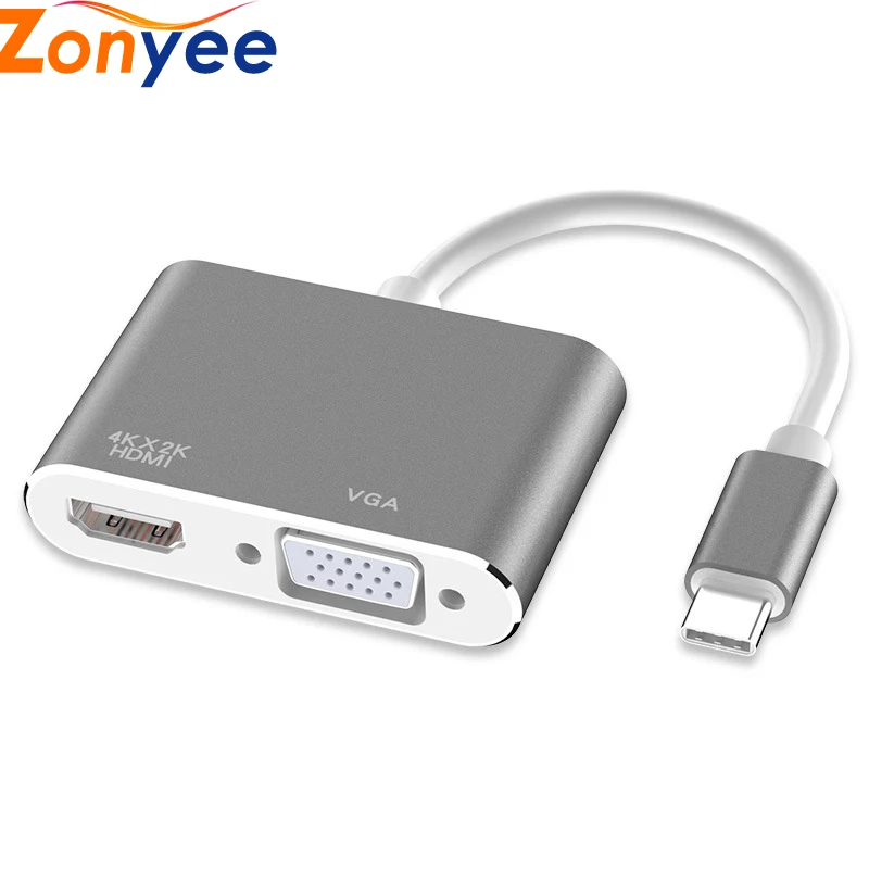 USB C к HDMI 4K VGA адаптер для MacBook Pro/nintendo Switch/iPad Pro 3 1 type UHD видео конвертер | Электроника