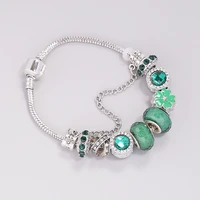 green crystal flower bracelet for women beads diy bracelets jewelry pulseras mujer