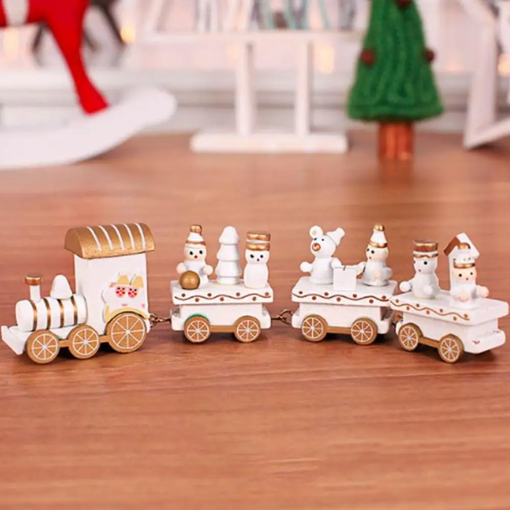 

Children's Wooden Toy Train Pull-Back Cars Christmas Santa Traffic Toy Blocks Fireplace Ornamental Home Decoration Kids Gifts