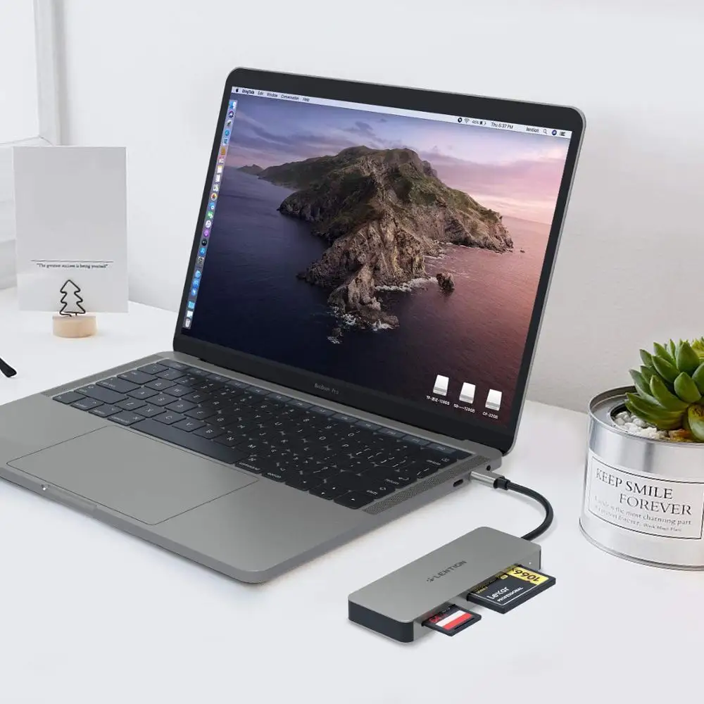 Кардридер USB C на SD/Micro SD/CF адаптер Type для MacBook Pro 16 (Порт Thunderbolt 3) Новый Air 13 |