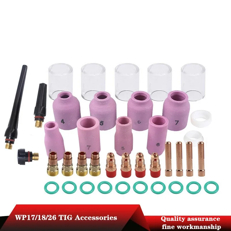 

49pcs Gas Lens+#10 Pyrex Glass Cup Easy Use Practical Accessories Welding Torch Kit Argon Arc Tool For WP TIG 17/18/26