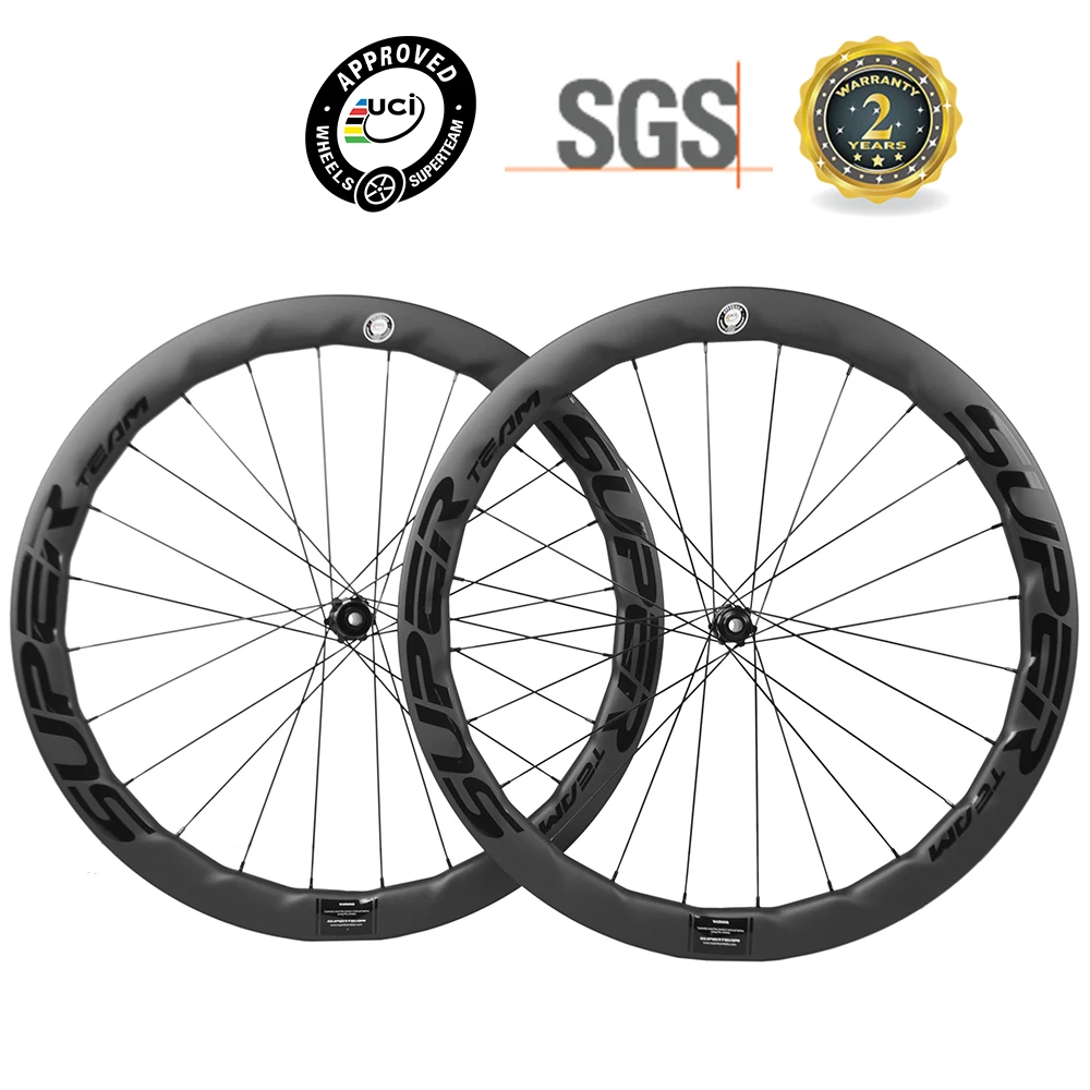SUPERTEAM Carbon вилсет под дисковый тормоз 45 мм/50 мм Clincher Wheels бескамерная дорожная Bike UD