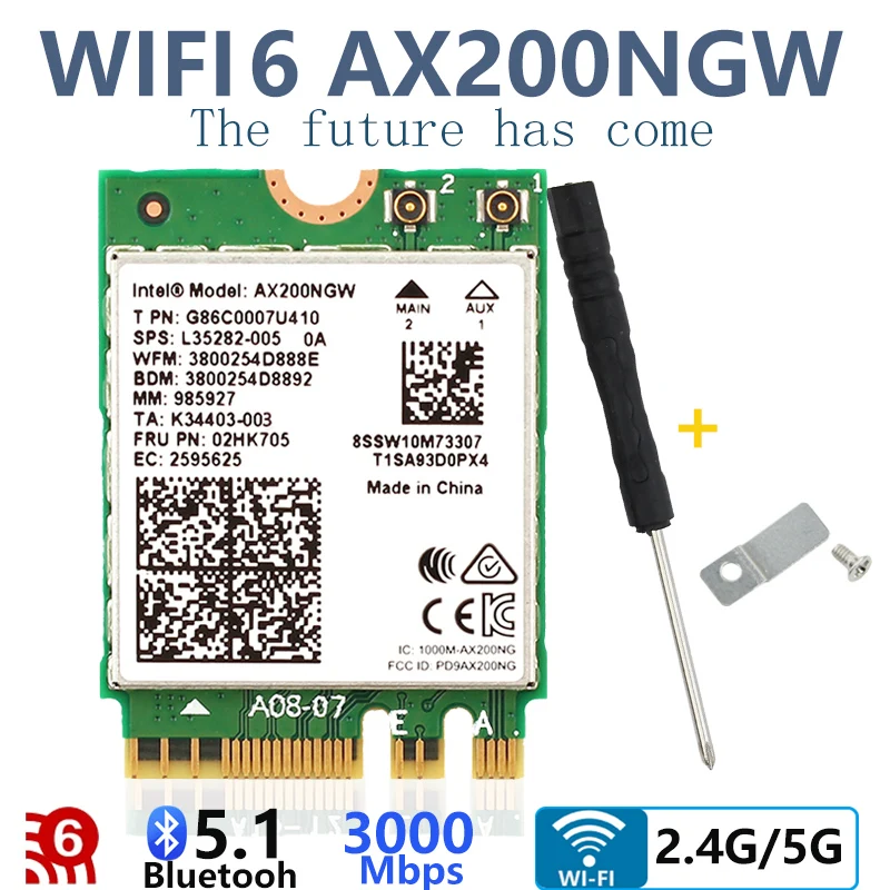 Tri band Intel AX210 wireless AX210NGW 5374Mbps 802.11AX Wi-Fi 6 AX200 AC9260 8265 8260 7265 7260 3168 3165 3160 M. 2 | Компьютеры и