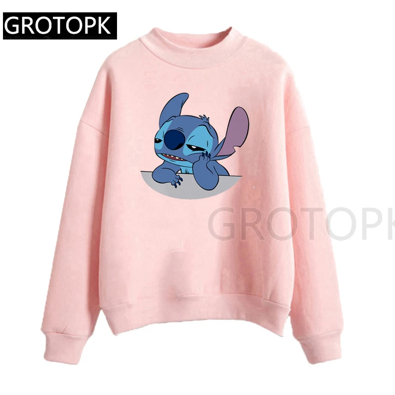 Женская модная толстовка с капюшоном Lilo Stitch Harajuku Kawaii, толстовки с милым рисунком, женские повседневные толстовки с принтом, милые повседневные топы