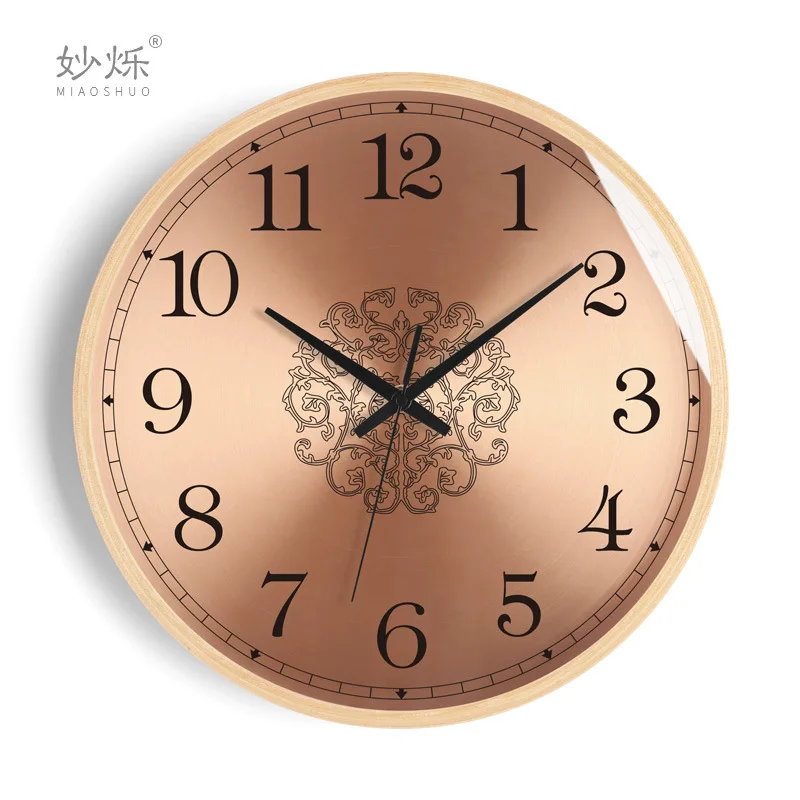 Скандинавская декорация настенные часы Ретро розовое золото домашние