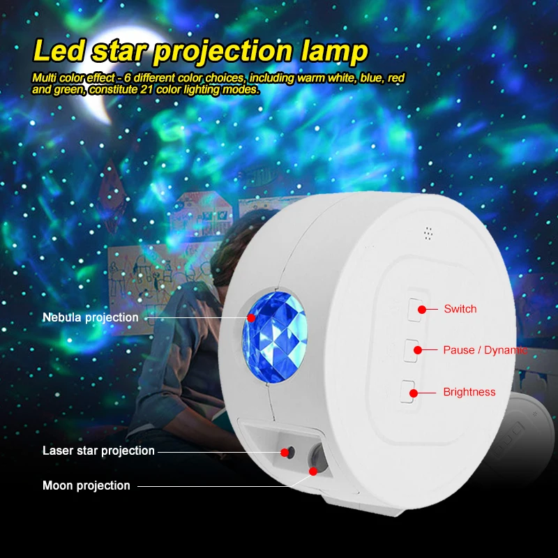 

Полный Sky Star лазерный проектор пейзаж светильник ing 6 видов цветов для рождественской вечеринки светодиодных волн сценический светильник от...