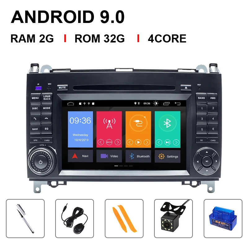 4 Core 32ROM OBD Cam Ips 2 din автомобильный DVD Multimeida для Mercedes Benz B200 A B класс спринтер W906 W169 W245 Viano Vito W639 b170 радио gps навигация - Цвет: 4 Core 32ROM OBD Cam