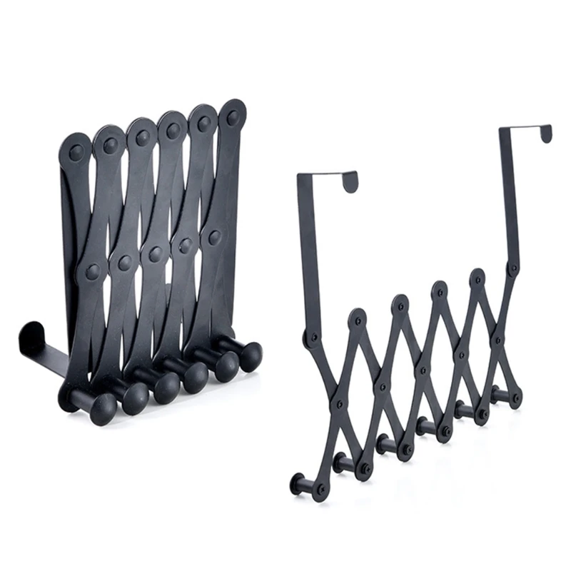 

Door Rear Hanging Retractable Hook Metal Finish Coat Rack Clothes Pegs Simple Design Decorative Household Storage