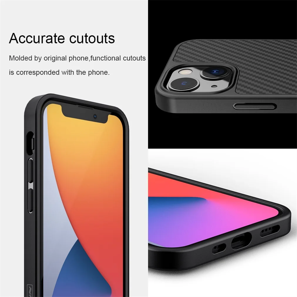 Чехол для iPhone 13 12 11 / Pro Max чехол Nillkin из синтетического волокна углеродного