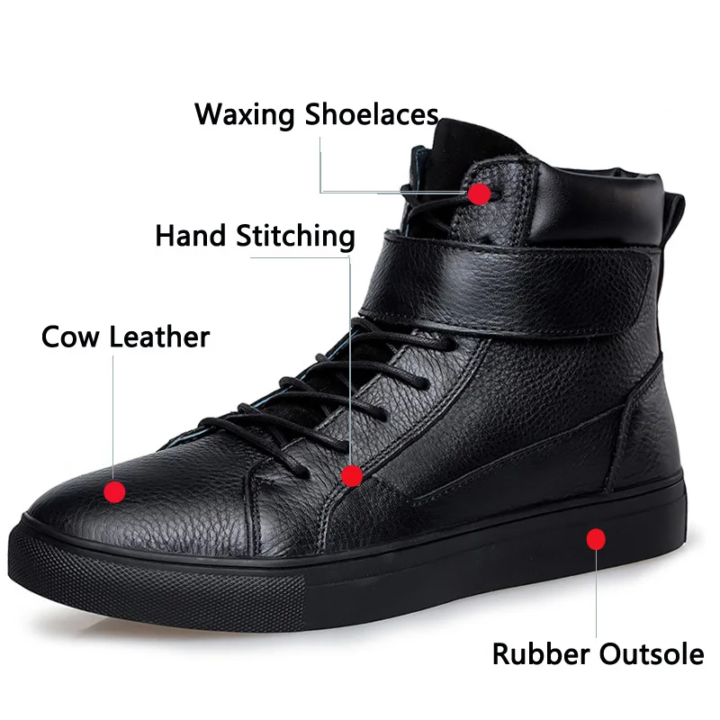 Мужские зимние теплые ботинки JUNJARM коричневые повседневные мотоциклетные из 100%