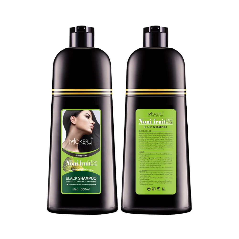 

Mokeru Organic Natural Fast Hair Dye 500ML Plant Essence Black Hair Color Dye Shampoo For Cover Gray White Hair fast shipping