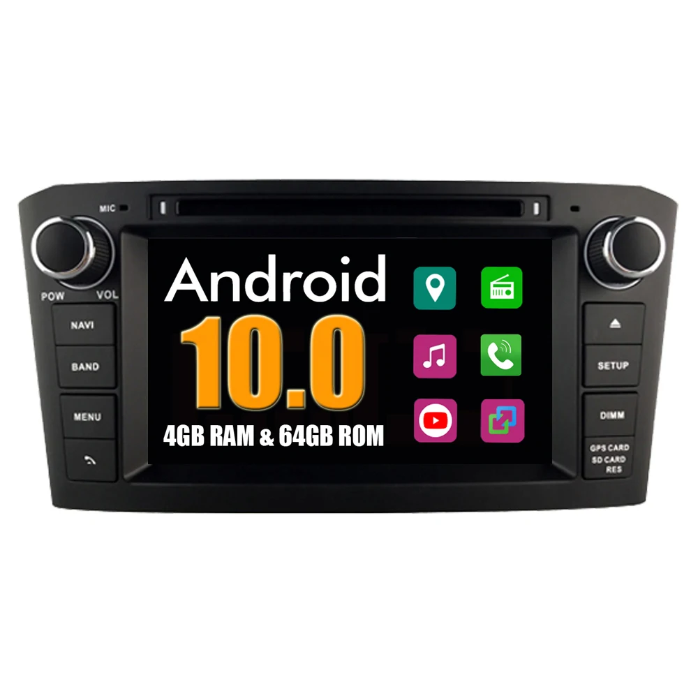 Автомагнитола для Toyota Avensis 2003 2004 2005 2006 2007 2008 Android 10 мультимедийная магнитола с GPS
