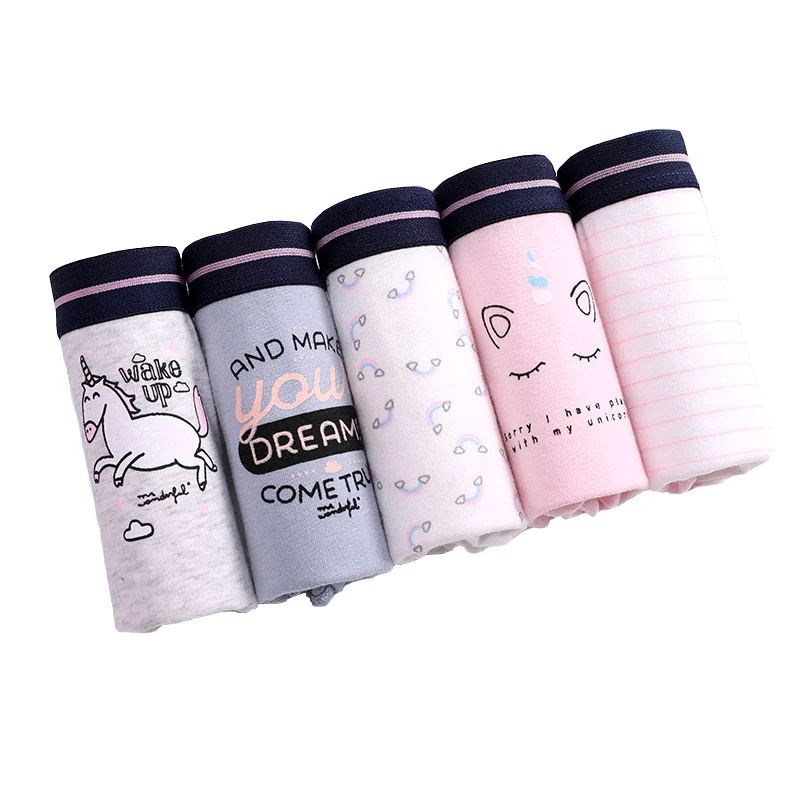 4 шт. трусики для подростков трусы с рисунком молодых девушек удобные хлопковые