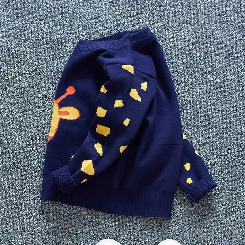 Детский вязаный пуловер с длинным рукавом и круглым вырезом|Свитера| |