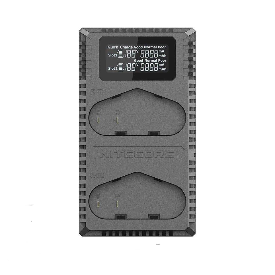 Зарядное устройство Nitecore UCN4 Pro с двумя слотами USB QC LP-E4 LP-E19 для Canon DSLR EOS 1D 1DX 1DS Mark II III