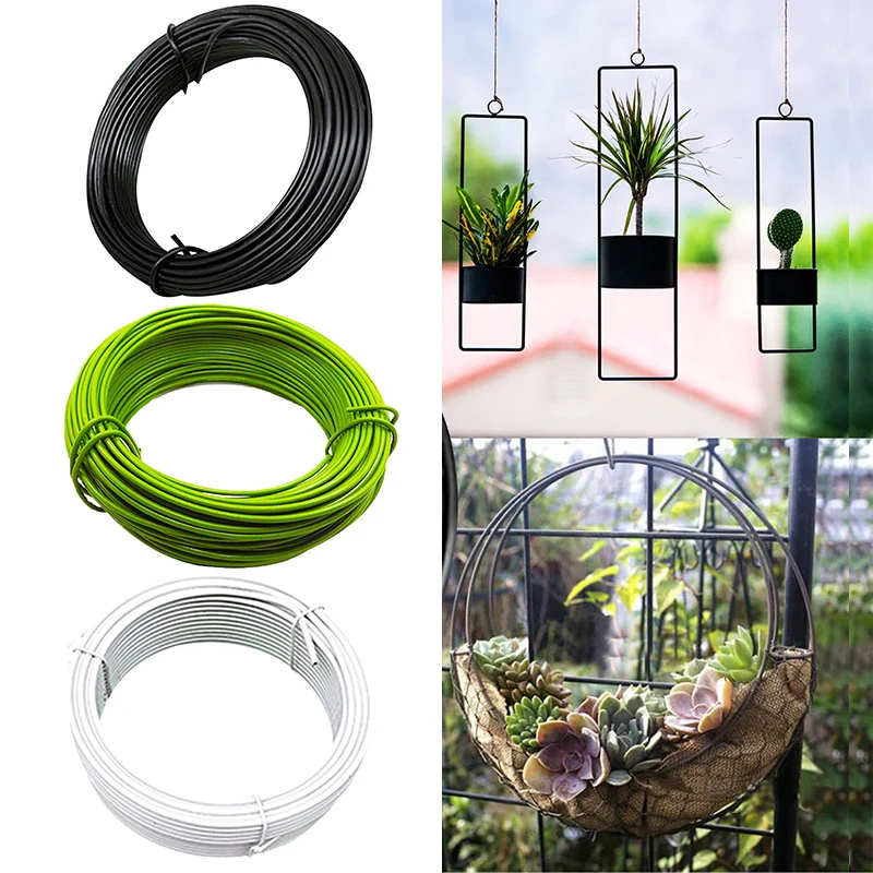 

Newly Garden Tie Strapping Rope 10meters Plastic Coated Iron Wire Gardening Binding Wire Flower DIY CLA88