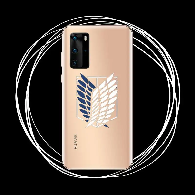 

Attack On Titan Phone Case Transparent for Huawei P20 P30 P40 lite pro P smart 2019 honor 8x 10i