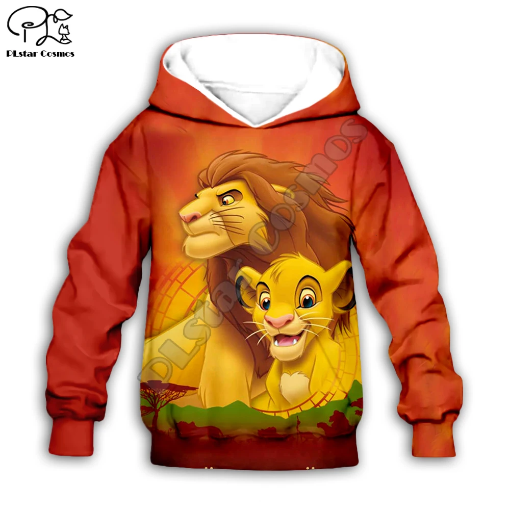 Детские толстовки с капюшоном с Simba из мультфильма «Король Лев»; mufasa; толстовки на молнии с объемным принтом для малышей; MATATA для мальчиков и девочек; пуловер HAKUNA