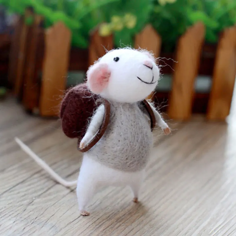 

Jiwuo шерстяной войлок, животное, мышь, хомяк, креативные валяющие шерстяные иглы, аксессуары для взрослых, подвесной материал, Набор сумок