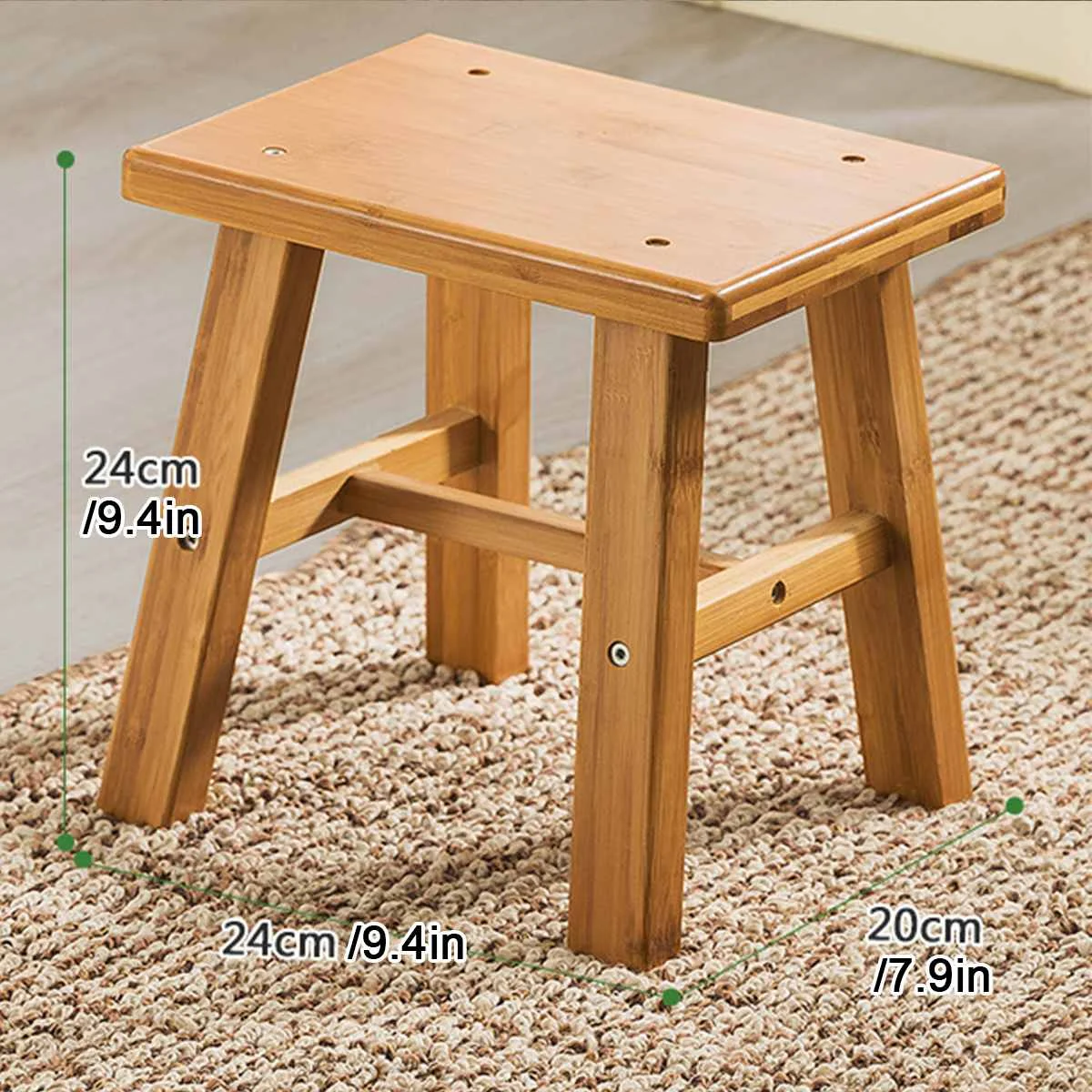 

Easy Installation Portable Bamboo Ottomans Stool Sofa Chair Bench Stool Home Sofa Tea Table Children Adult Stool for Living Room