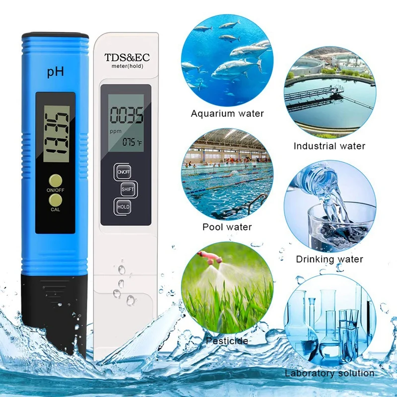 Фото 2Pcs Digital PH Meter Tester 0-9990Ppm TDS EC LCD Water Purity PPM Aquarium Filter Инструменты 2Pcs Digital PH Meter Tester 0-9990Ppm TDS EC LCD Water Purity PPM Aquarium Filter Инструменты